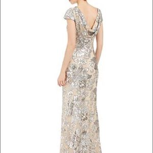 Calvin Klein Sequin Cowl-Back Gown